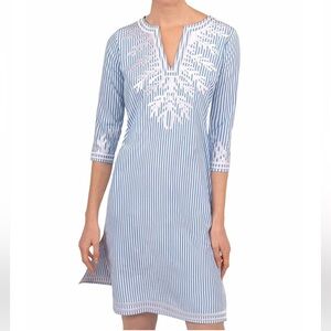 Gretchen Scott Embroidered Pinstripe Dress - The Reef